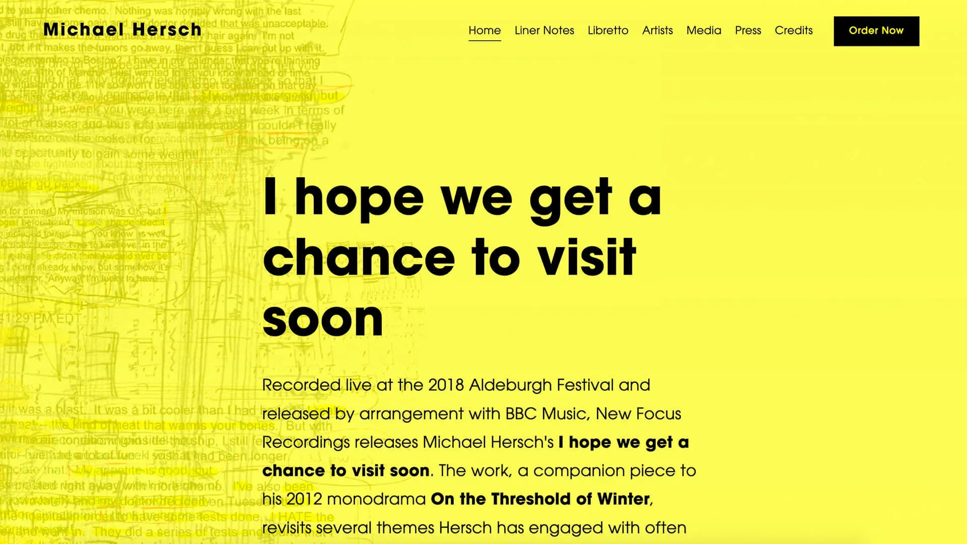 Web Design for "I hope we get a chance to visit soon"